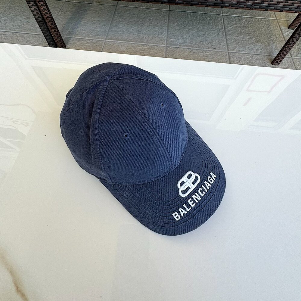 Balenciaga Hats & Pull Cotton Navy Blue Men Size L (58 cm) - Picture 7 of 12